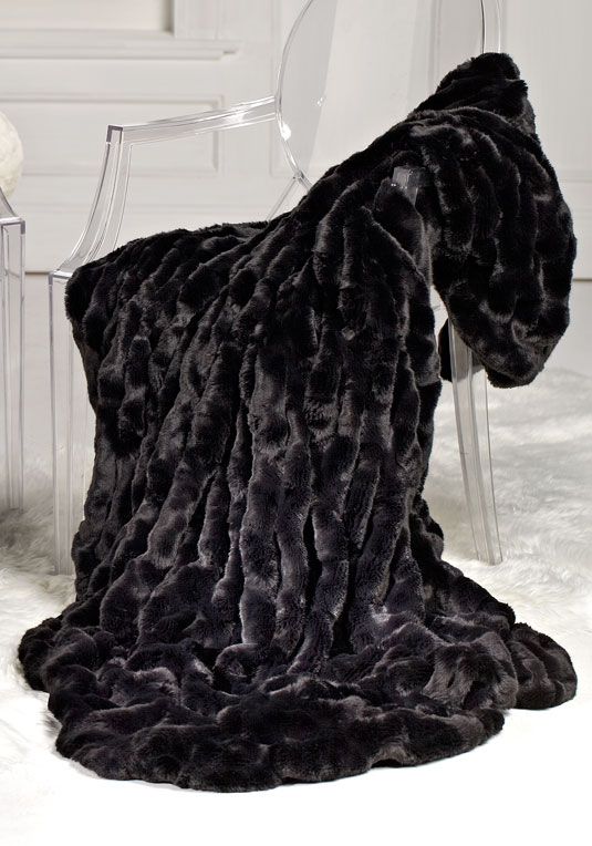 COUTURE COLLECTION ONYX MINK FAUX | FUR THROWS