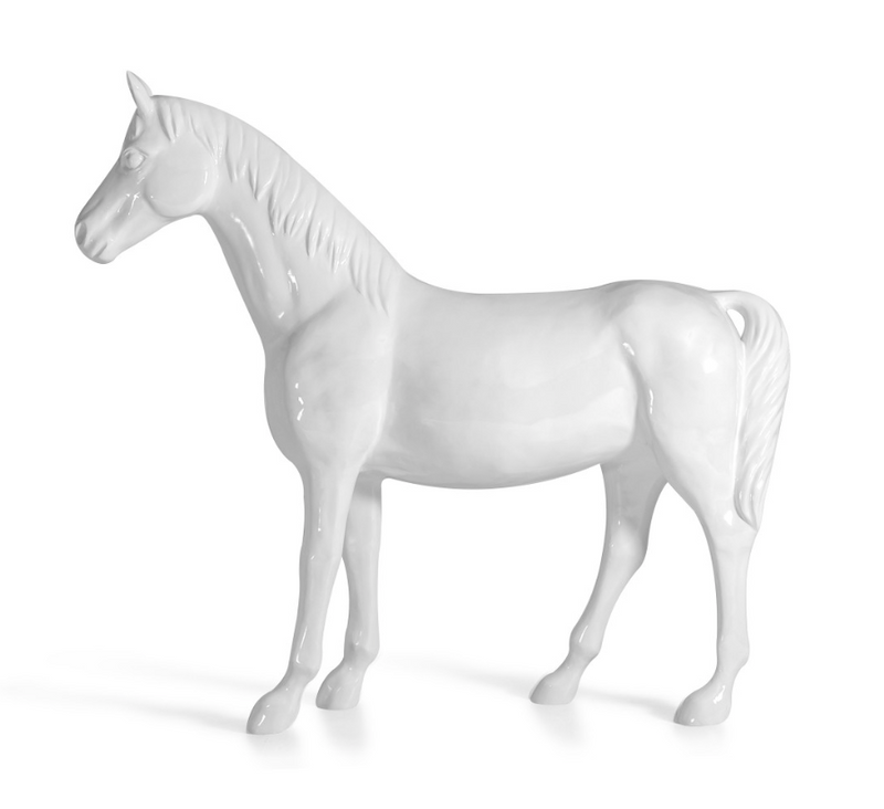 WHITE FULL SIZE HORSE | SCULPTURE
